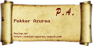 Pekker Azurea névjegykártya